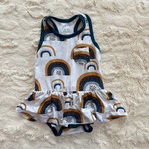 Posh Peanut Silverlake Rainbow Racerback Bodysuit Twirl Dress Bamboo 0-3 Months